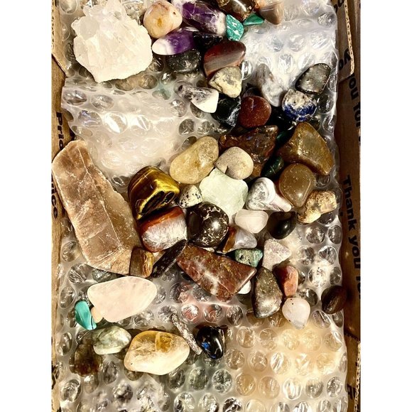 Combo Raw And Tumbled Authentic Minerals Crystals Over Three Pounds - Picture 9 of 12